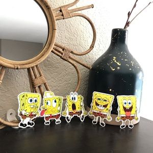 spongebob squarepants stickers . 5pc